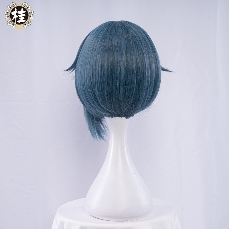 Uwowo Game Genshin Impact Xingqiu Juvenile Galant Cosplay Wig 30cm Grey Blue Short Hair - Uwowo Cosplay