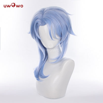 【Pre-sale】Uwowo Genshin Impact Kamisato Ayato Male Cosplay Inazuma Costume Wig 45CM Blue Wig - Uwowo Cosplay
