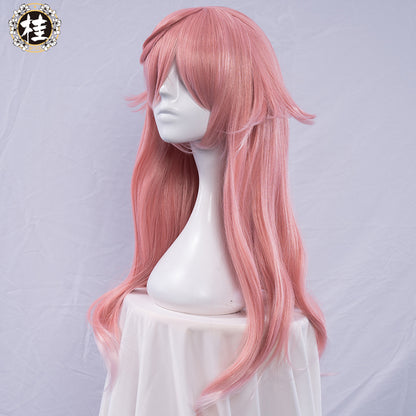 Uwowo Game Genshin Impact Yanfei Wise Innocence Cosplay Wig 70cm Pink white gradient Hair - Uwowo Cosplay