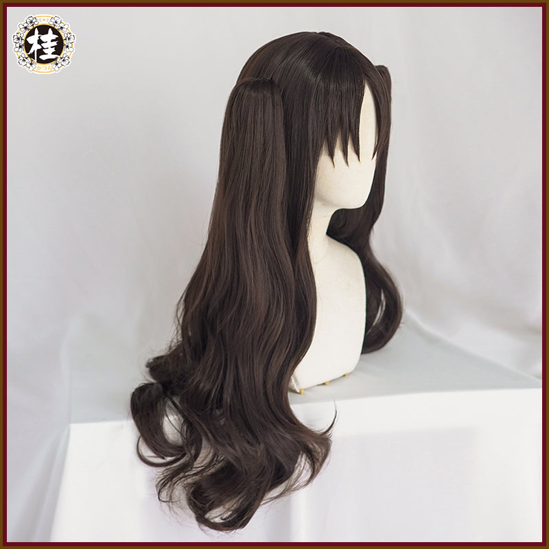 UWOWO Fate Grand Order Tohsaka Rin Ishtar Cosplay Wig 80cm long Brown Double Tail Hair - Uwowo Cosplay