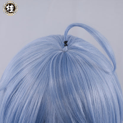 Uwowo Genshin Impact Cosplay Ganyu Plenilune Gaze Cosplay Wig 90cm Blue Wavy Hair - Uwowo Cosplay
