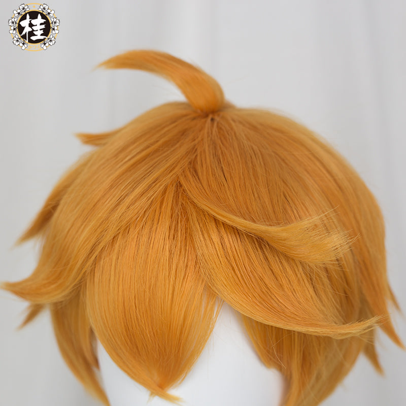 Uwowo Game Genshin Impact Tartaglia Childe Cosplay Wig 28cm Orange