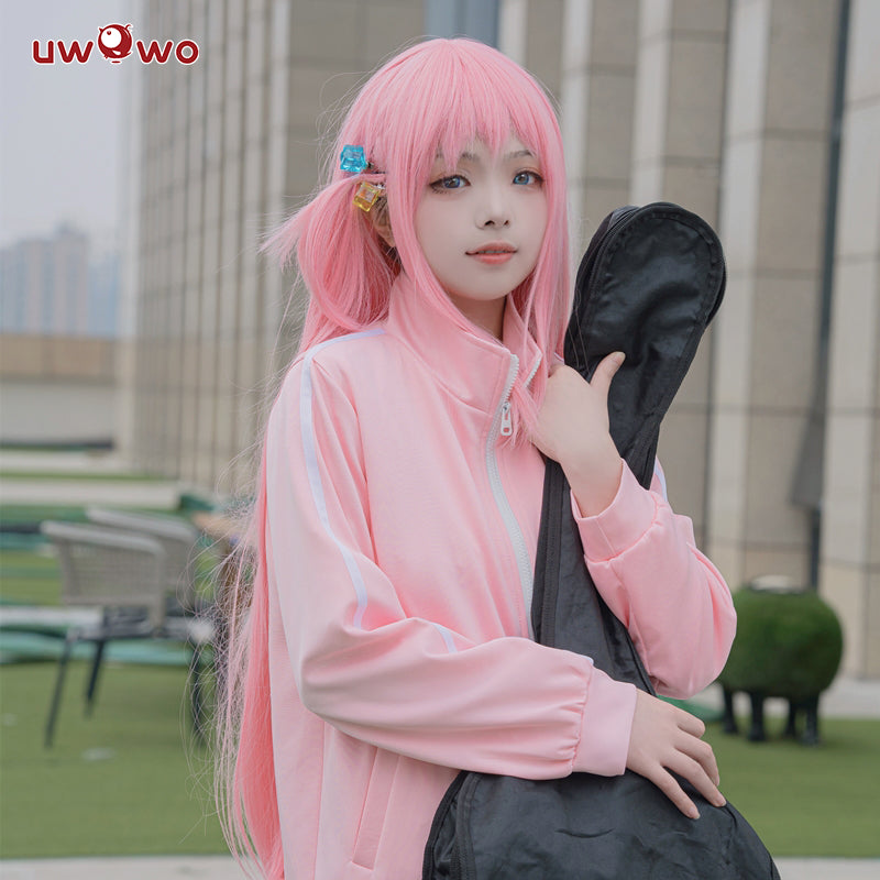 【Pre-sale】UWOWO Gotou Hitori Cosplay Costume Bocchi The Rock Gotou Hitori Cosplay Suit JK Uniform Skirt Pink Jacket Full Outfit