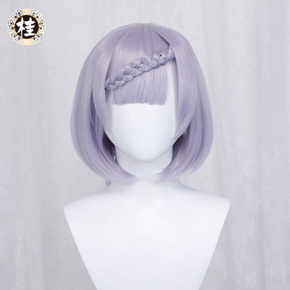 Uwowo Game Genshin Impact Noelle Cosplay Wig 35cm Light Purple Short Hair - Uwowo Cosplay