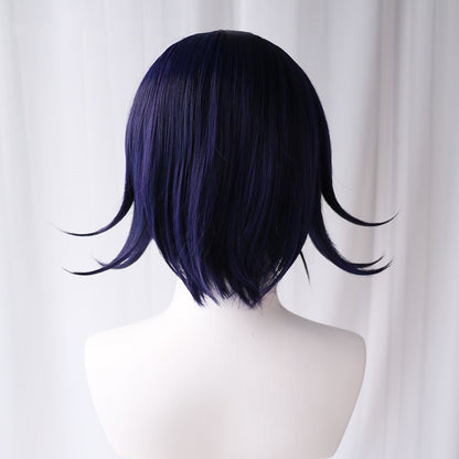 Uwowo Danganronpa Kokichi Oma Cosplay Wig The Ultimate Supreme Leader 35cm Blue purple Short Hair - Uwowo Cosplay