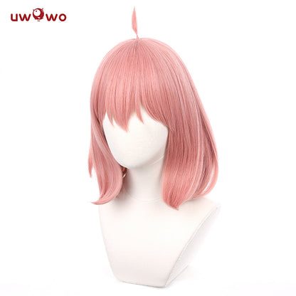 Uwowo Anime Spy x Family Cosplay Anya Forger Wig Anya Costume Wig 35cm Pink Short Hair - Uwowo Cosplay