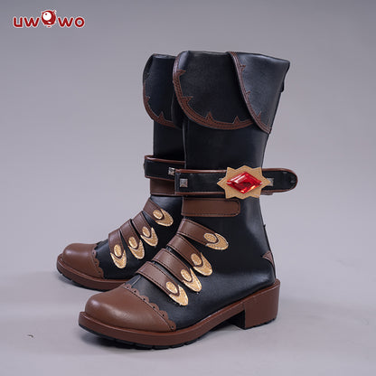 Uwowo Game Genshin Impact Cosplay Diluc The Dark Side of Dawn Darknight Hero Cosplay Shoes - Uwowo Cosplay