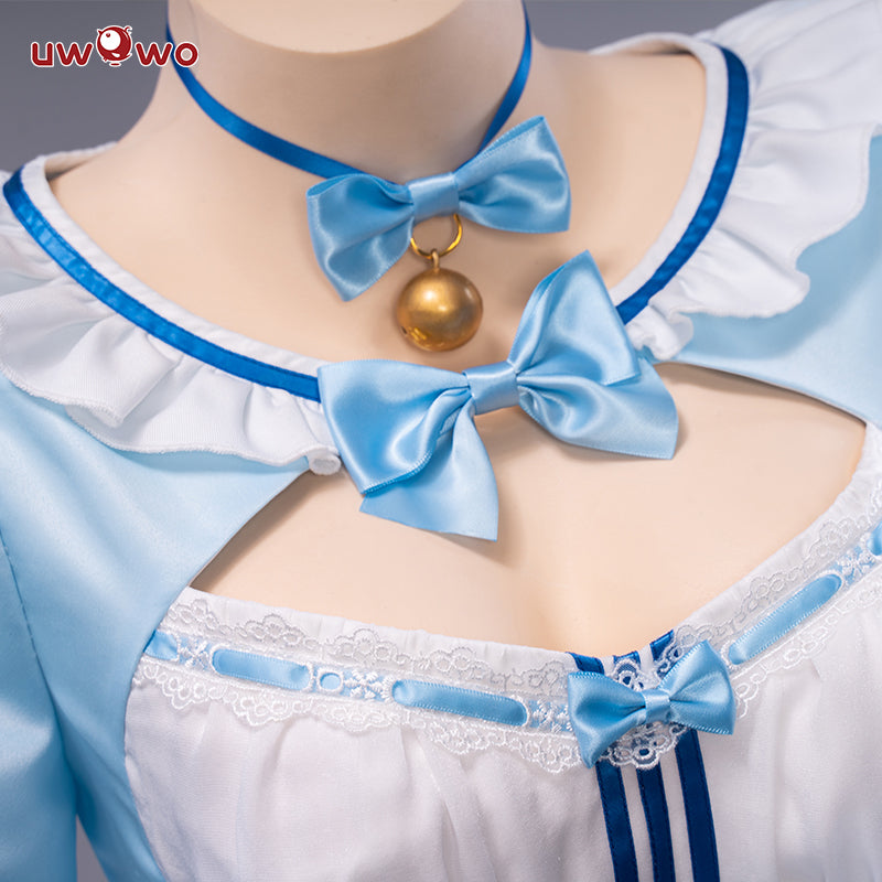 Uwowo Plus Size Game Nekopara vol.4 Vanilla Maid Dress Cosplay Costume Cute Blue Dress - Uwowo Cosplay