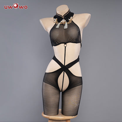 Uwowo Game Azur Lane Chenhai Black Chinese Dress Sexy Cosplay Costume - Uwowo Cosplay
