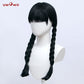 【Pre-sale】Uwowo Movie Wednesday Addams Cosplay Wig Women Long Braided Hair - Uwowo Cosplay