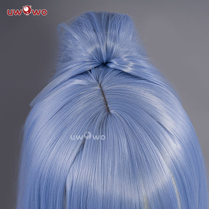 Uwowo Game Spirit Blossom SB  Female Cosplay Wig Long Light Blue Hair
