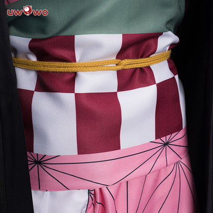 【Adult Size In Stock】Uwowo Demon Slayer: Kimetsu no Yaiba Nezuko Kamado Cosplay Kids Cosplay Cute Kimono Dress - Uwowo Cosplay