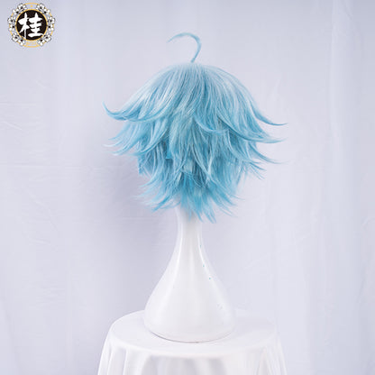 Uwowo Game Genshin Impact Chongyun Frozen Ardor Cosplay Wig 30cm Ice blue Short Hair - Uwowo Cosplay