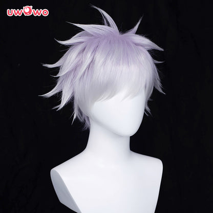 Uwowo Anime Jujutsu Kaisen Satoru Gojo Cosplay Wig 28CM Light purple white Gradient Short Hair - Uwowo Cosplay