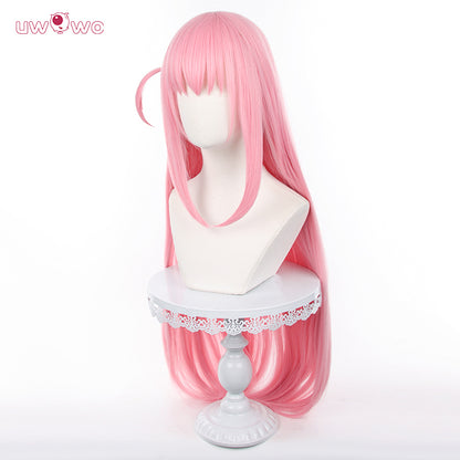 UWOWO Gotou Hitori Cosplay Bocchi The Rock Gotou Hitori Cosplay Wig Pink Long Hair