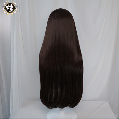Uwowo Game Genshin Impact Amber Outrider Cosplay Wig Champion Glider 80cm Brown Long Hair - Uwowo Cosplay