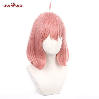 Uwowo Anime Spy x Family Cosplay Anya Forger Wig Anya Costume Wig 35cm Pink Short Hair - Uwowo Cosplay