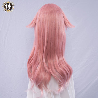 Uwowo Game Genshin Impact Yanfei Wise Innocence Cosplay Wig 70cm Pink white gradient Hair - Uwowo Cosplay
