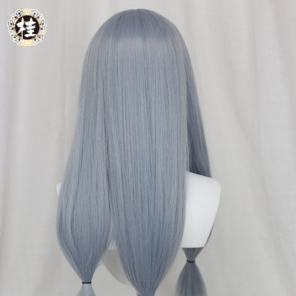 Uwowo Anime Jujutsu Kaisen Mahito 70CM Grey Blue Long Ponytail Cosplay Wig - Uwowo Cosplay