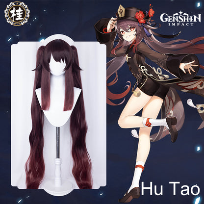 【Pre-sale】Uwowo Genshin Impact Cosplay Hu Tao Cosplay Wig 115cm Brown Claw Clip Ponytail Hutao Hair - Uwowo Cosplay