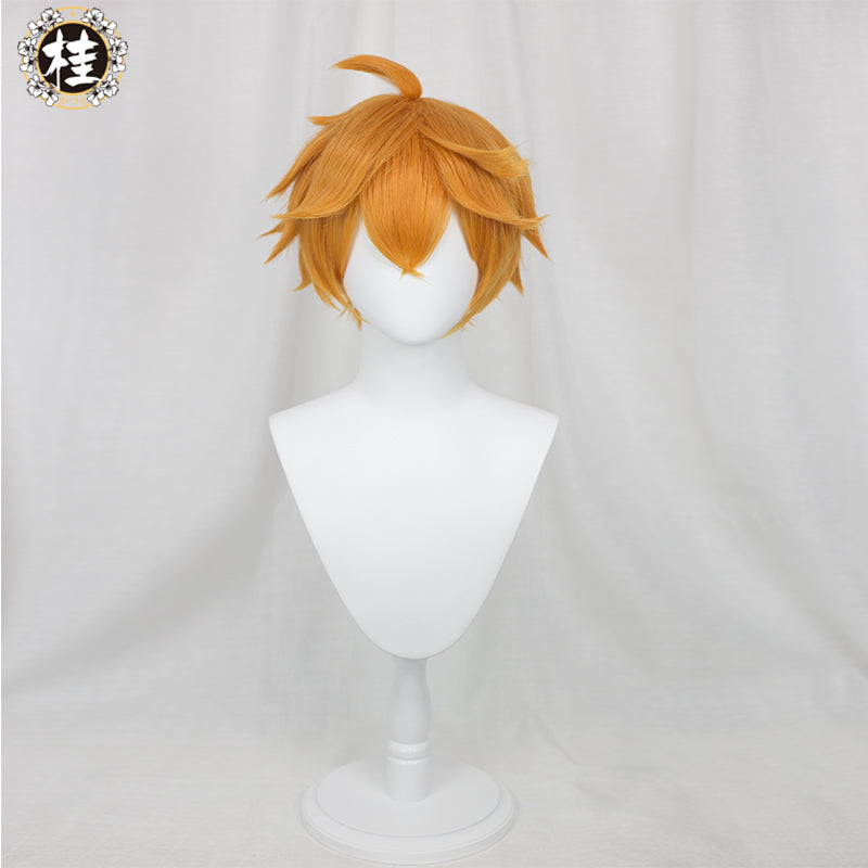 【Pre-sale】Uwowo Game Genshin Impact Tartaglia Childe Cosplay Wig 28cm Orange Short Hair - Uwowo Cosplay