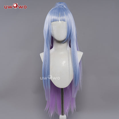 Uwowo Game Spirit Blossom SB  Female Cosplay Wig Long Light Blue Hair