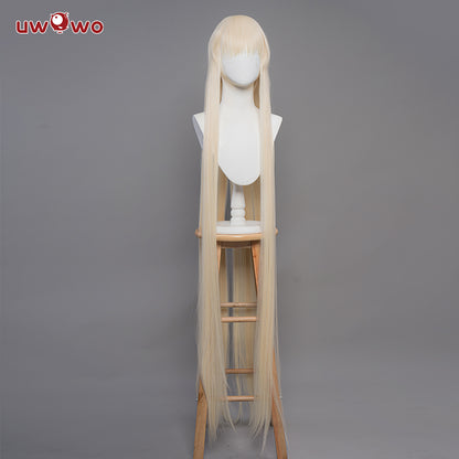 【Pre-sale】Uwowo Anime/Manga Chobits Chii Lolita Pink Bow Clamp Wig Light Yellow Long hair - Uwowo Cosplay