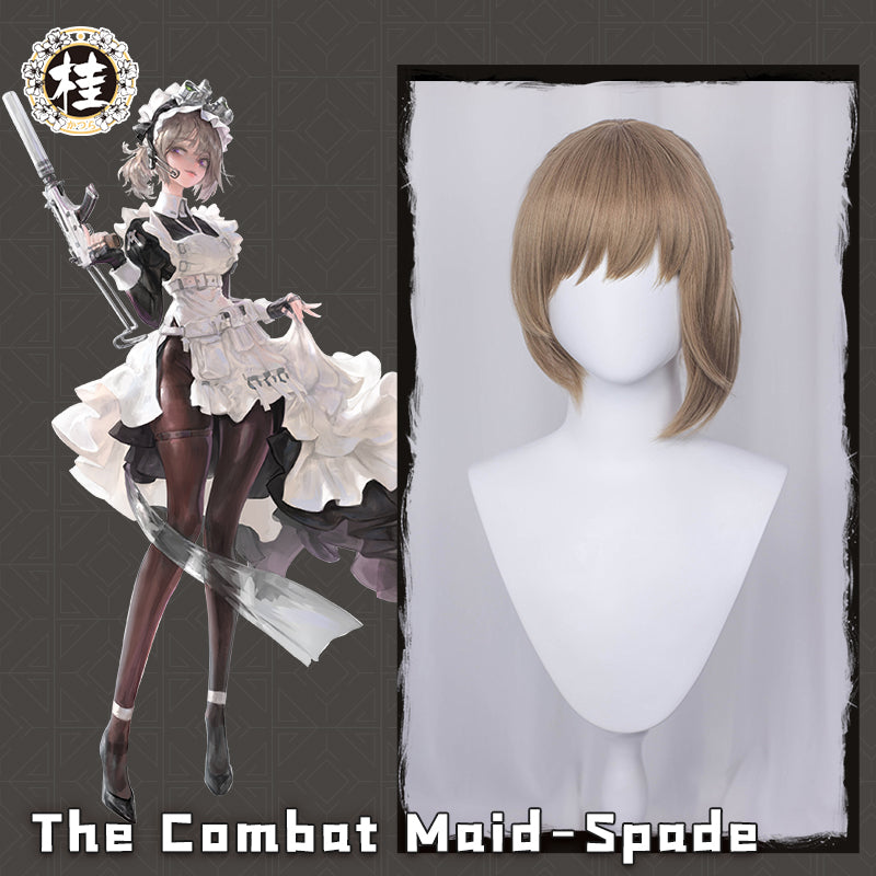 【Pre-sale】The Combat Maid Series ♠ Spade Cosplay Wig 35cm Light gray brown Hair - Uwowo Cosplay