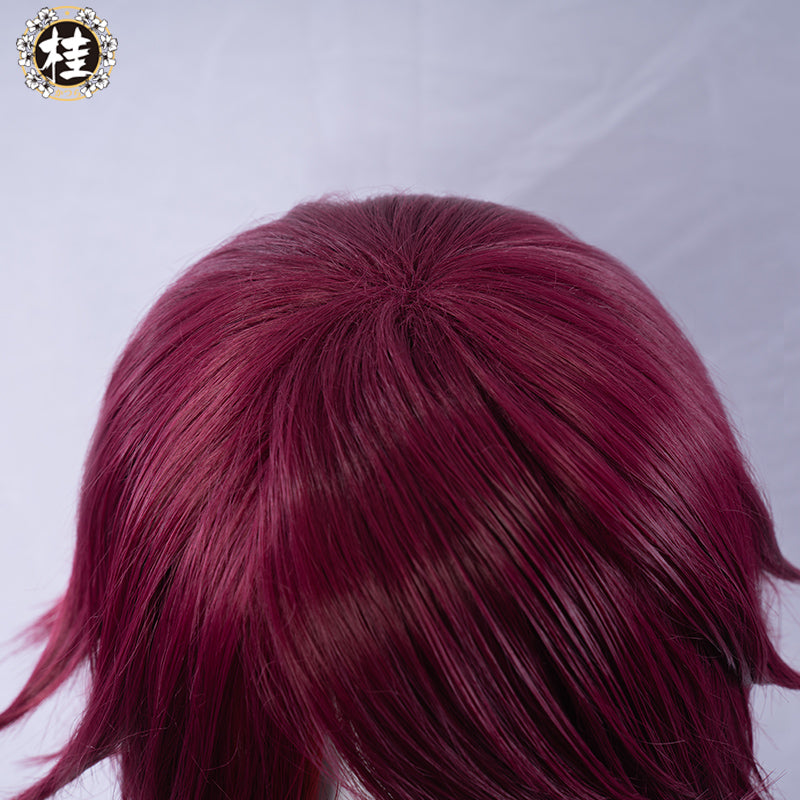 Uwowo Game Genshin Impact Rosaria Cosplay Wig 35cm Red wine Short