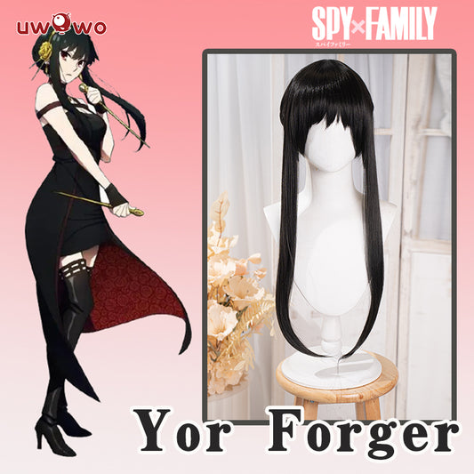 Uwowo Anime Spy x Family: Yor Forger Thorn Princess Wig Assassin Cosplay 68cm Long Black Wig - Uwowo Cosplay