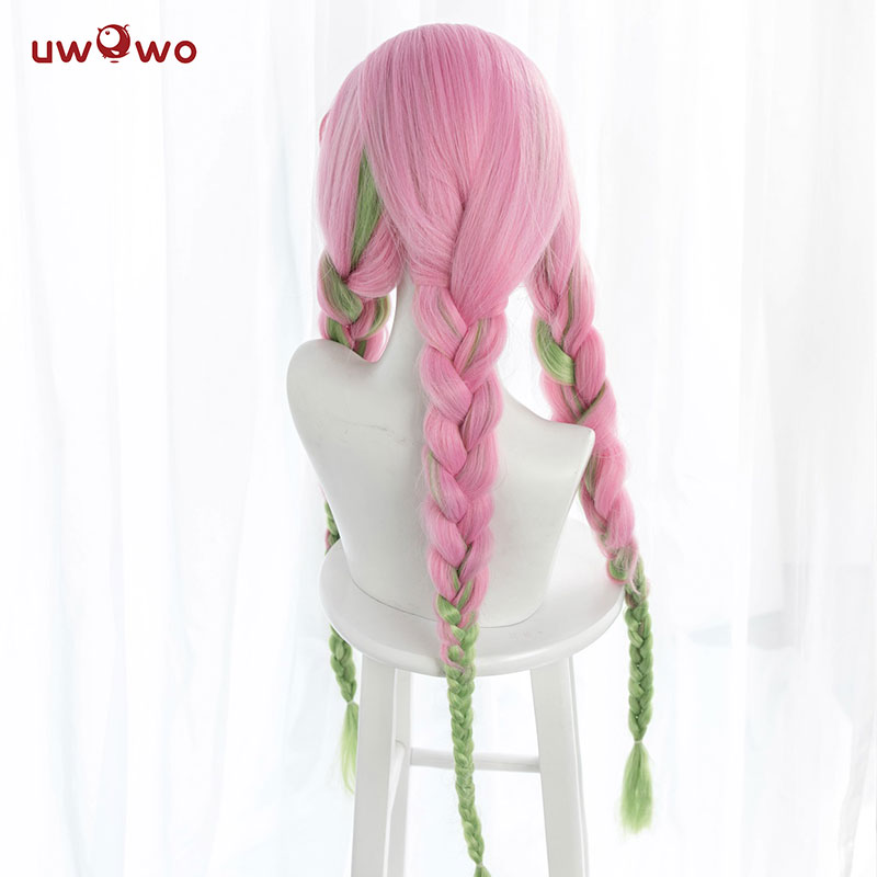 Uwowo Demon Slayer: Kimetsu no Yaiba Kanroji Mitsuri Cosplay Wig 85cm Long Pink Green Gradient Wig - Uwowo Cosplay