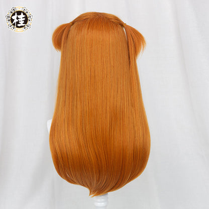 【Pre-sale】Uwowo Game Anime Character evangelionl Wig 60CM Orange Brown Long Double Ponytail Cosplay Asukaa Wig - Uwowo Cosplay
