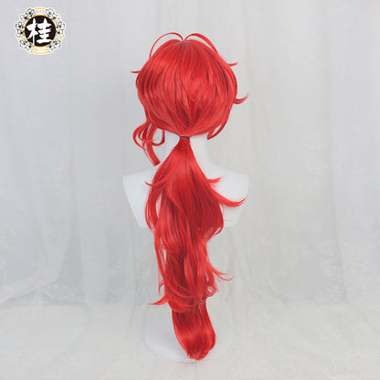 Uwowo Game Genshin Impact Diluc The Dark Side of Dawn Cosplay Wig 80cm Red Long Hair - Uwowo Cosplay
