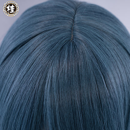 Uwowo Game Genshin Impact Xingqiu Juvenile Galant Cosplay Wig 30cm Grey Blue Short Hair - Uwowo Cosplay