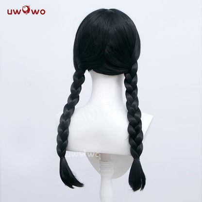 【Pre-sale】Uwowo Movie Wednesday Addams Cosplay Wig Women Long Braided Hair - Uwowo Cosplay