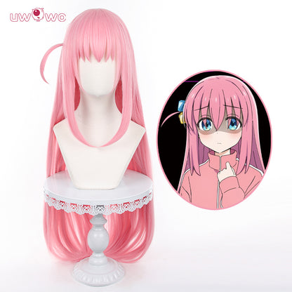 UWOWO Gotou Hitori Cosplay Bocchi The Rock Gotou Hitori Cosplay Wig Pink Long Hair