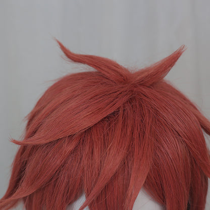Uwowo Twisted-Wonderland Ace Trappola Cosplay Wig Heartslabyul 30cm Brown Red Black Short Hair - Uwowo Cosplay