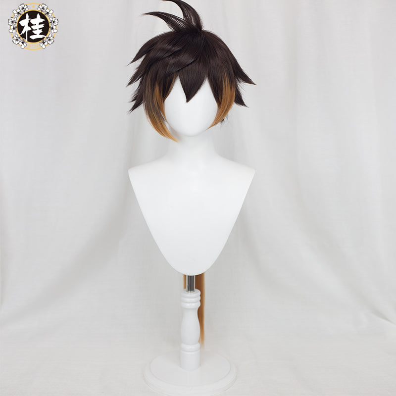 Uwowo Game Genshin Impact Zhongli Vago Mundo Cosplay Wig 28cm Orange Short Hair - Uwowo Cosplay