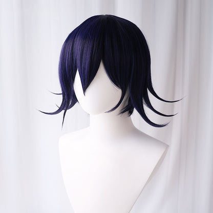 Uwowo Danganronpa Kokichi Oma Cosplay Wig The Ultimate Supreme Leader 35cm Blue purple Short Hair - Uwowo Cosplay