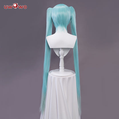 Uwowo Hatsune Miku Halloween Cosplay Wig 110cm Aqua green Double Ponytail Hair - Uwowo Cosplay