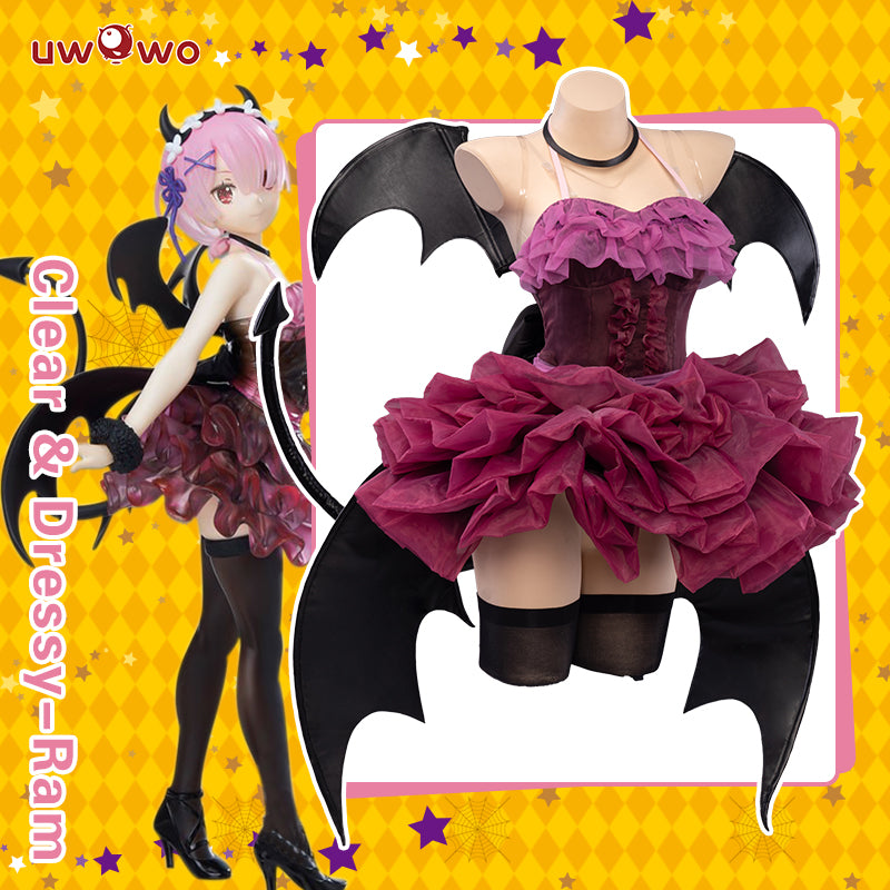 【In Stock】Uwowo Re:Zero Ram Cosplay Costume Cute Halloween Devil Cosplay Dress - Uwowo Cosplay