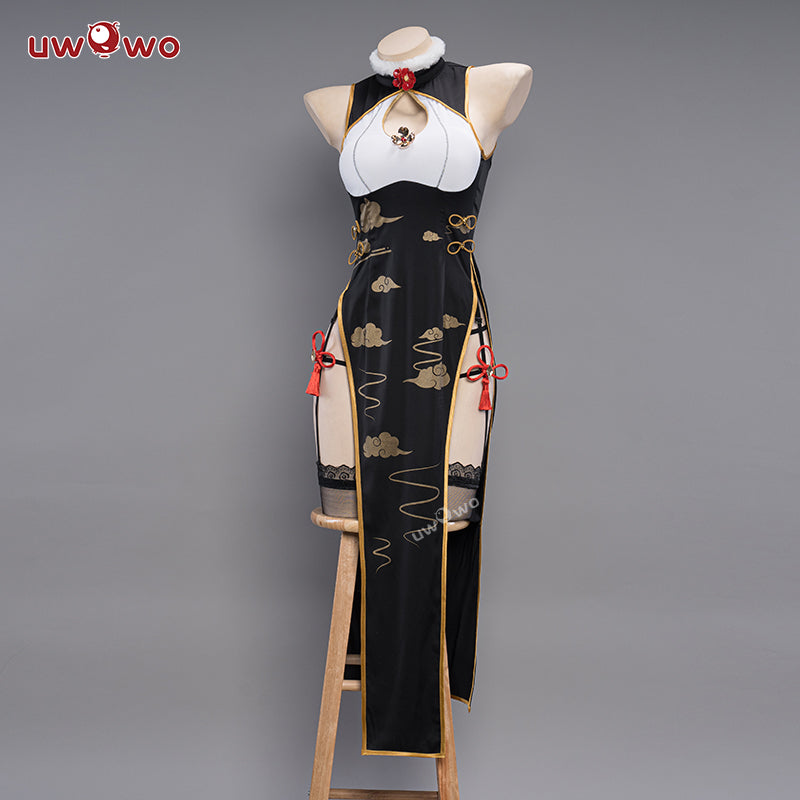 【Pre-sale】Uwowo Genshin Impact Fanart: Shenhe Qipao Chinese Dress Fur Cosplay Costumes - Uwowo Cosplay