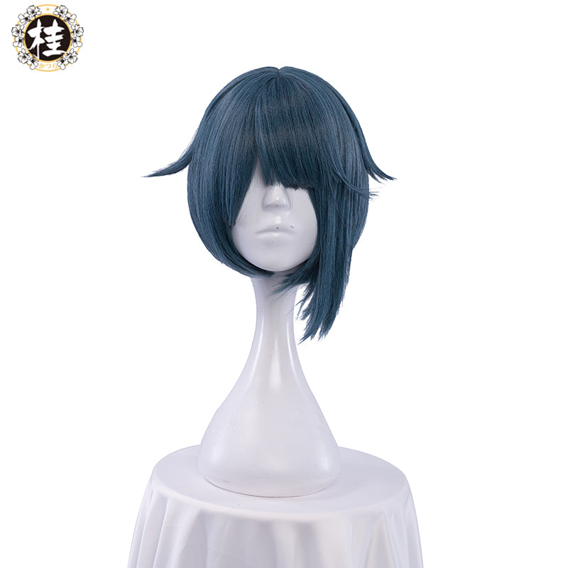 Uwowo Game Genshin Impact Xingqiu Juvenile Galant Cosplay Wig 30cm Grey Blue Short Hair - Uwowo Cosplay