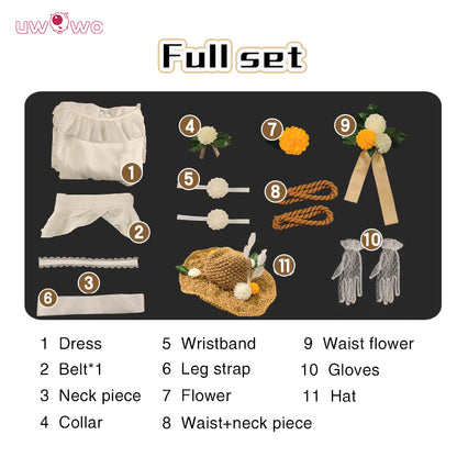 Uwowo Collab Series Game Identity V Emma Woods Cosplay Costume Gardener Up In The Wind Skin Uniform Dress