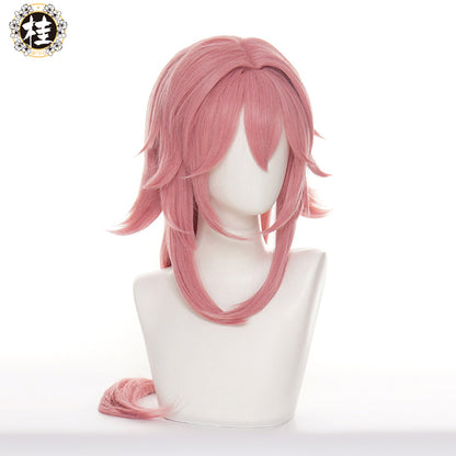 Uwowo Genshin Impact Inazuma Yae Miko Cosplay Wig 80cm Pink Long Hair - Uwowo Cosplay