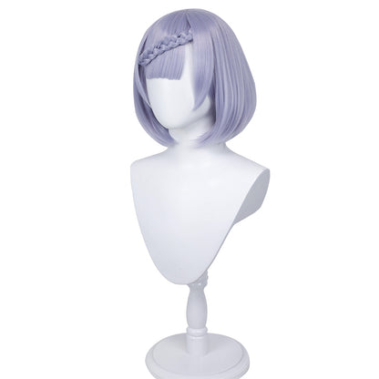 Uwowo Game Genshin Impact Noelle Cosplay Wig 35cm Light Purple Short Hair - Uwowo Cosplay