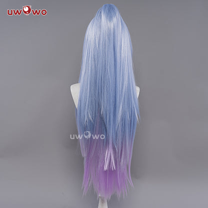 Uwowo Game Spirit Blossom SB  Female Cosplay Wig Long Light Blue Hair