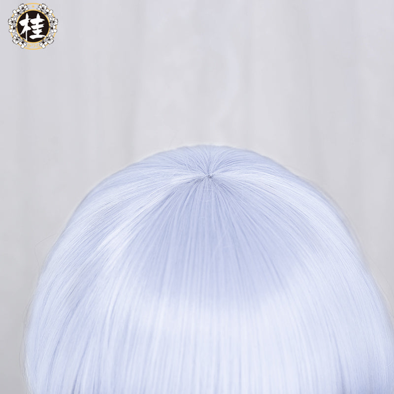 Uwowo Game Genshin Impact Kamisato Ayaka Cosplay Wig 65cm White blue Ponytail Hair - Uwowo Cosplay