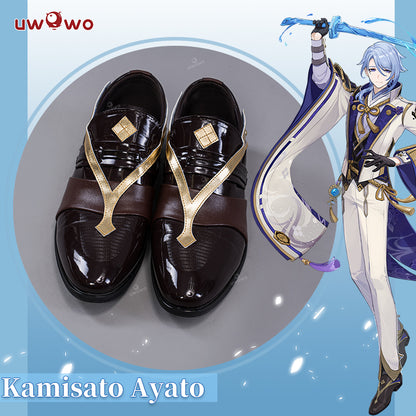 Uwowo Genshin Impact Kamisato Ayato Male Cosplay Costume Shoes - Uwowo Cosplay