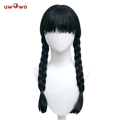 【Pre-sale】Uwowo Movie Wednesday Addams Cosplay Wig Women Long Braided Hair - Uwowo Cosplay